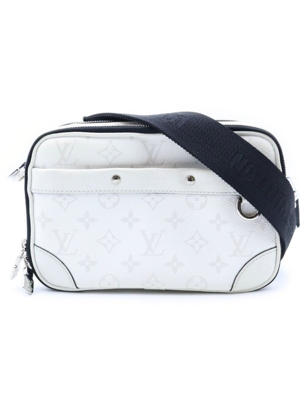 Louis Vuitton Taigarama Alpha Messenger Blanc Shoulder Bag White Leather Silver